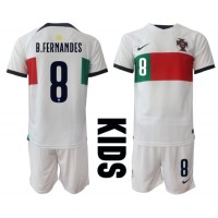 Maglie da calcio Portogallo Bruno Fernandes #8 Seconda Maglia Bambino Mondiali 2022 Manica Corta (+ Pantaloni corti)